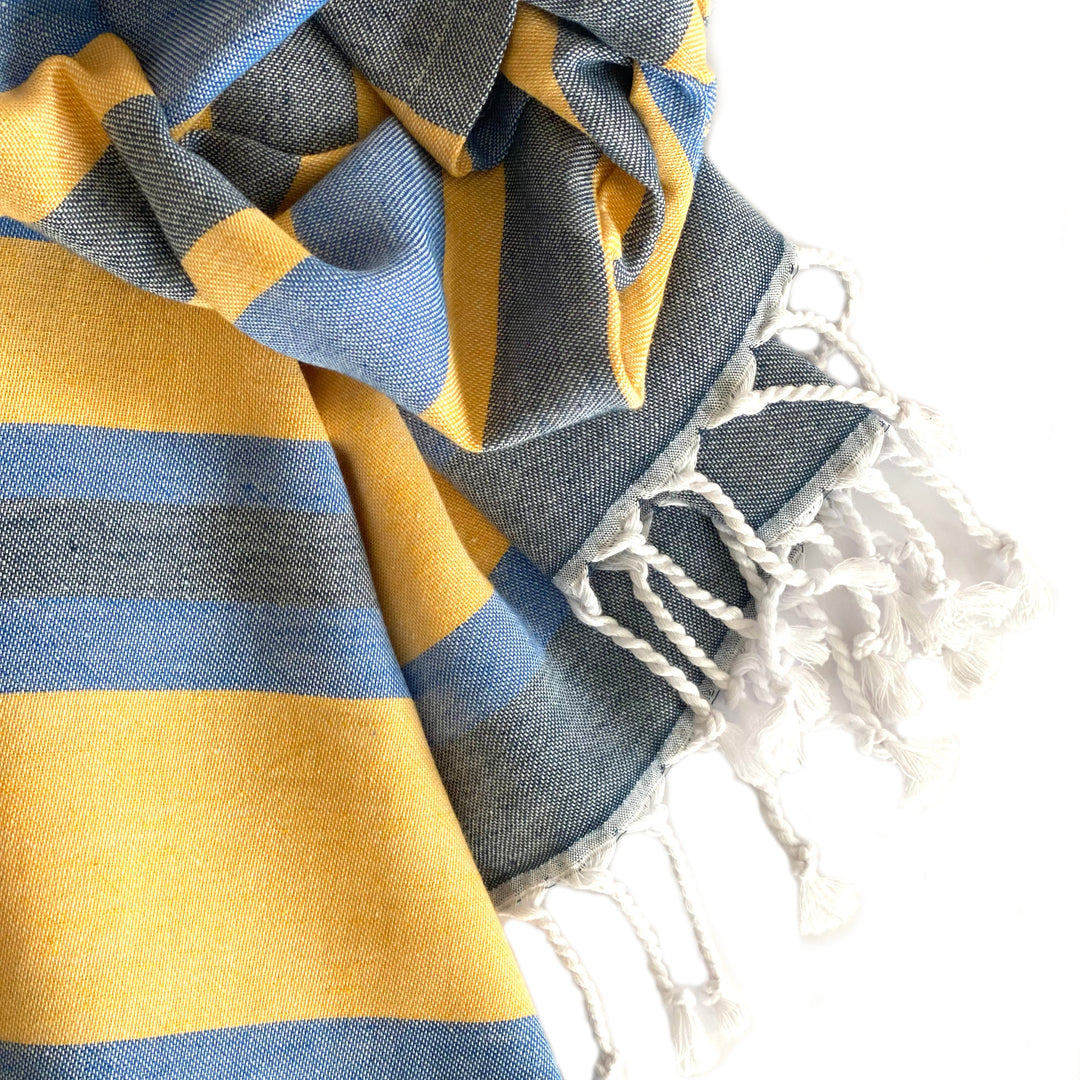 Samara Blue & Yellow Turkish Towel