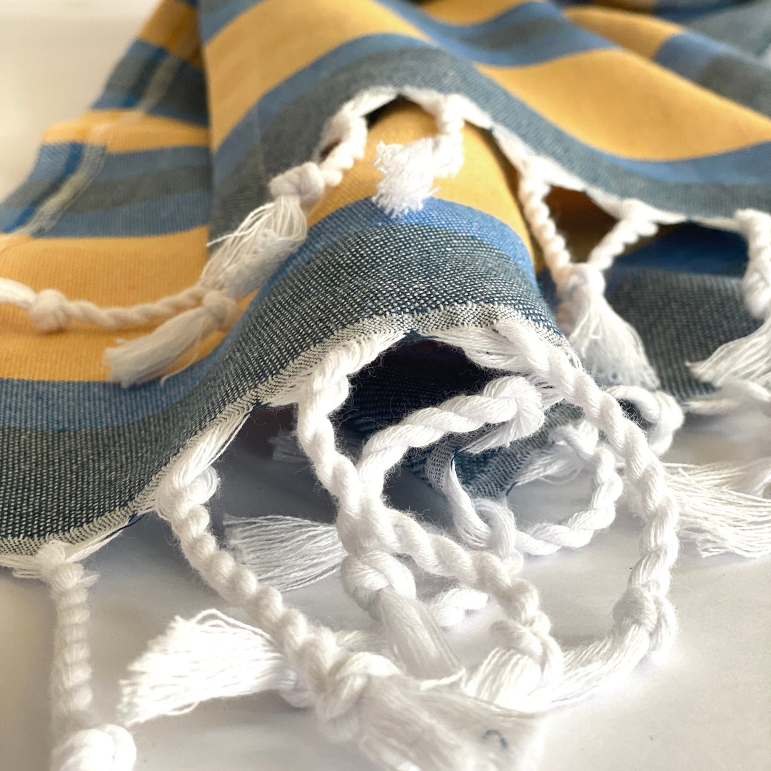 Samara Blue & Yellow Turkish Towel