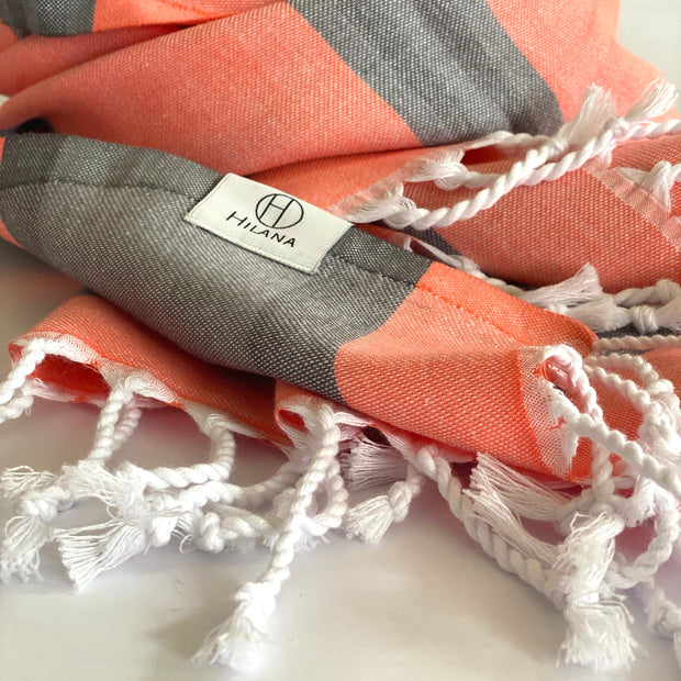 Samara Gray - Orange Turkish Towel