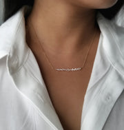 Herkimer Quartz "Diamond" Bar Necklace