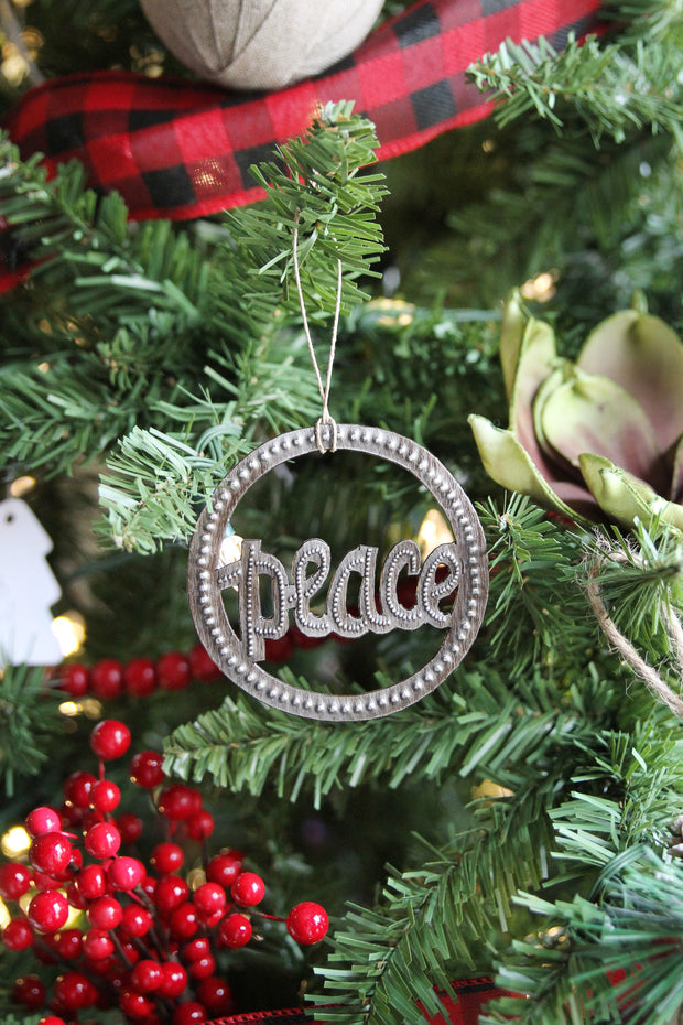 Peace Circle Metal Art Ornament