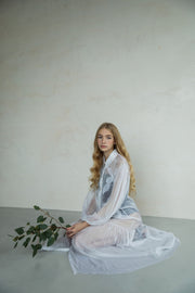 Organic peace silk dress with embroidery