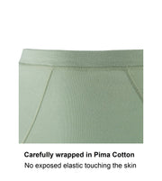 Marrow-High Waisted Silk & Cotton Full Brief in Aspen Green