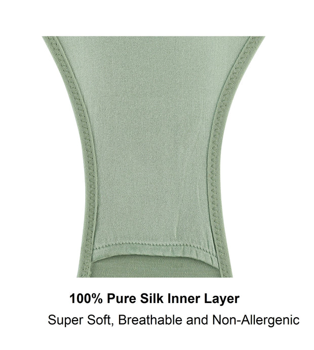 Marrow-High Waisted Silk & Cotton Full Brief in Aspen Green