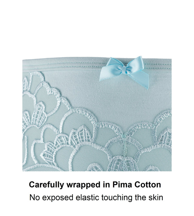 Coral- Silk & Organic Cotton Full Brief in Aqua Blue