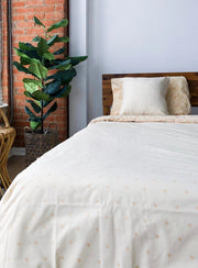 Organic Cotton Bedding Set in Art Deco/Baby Cacti Tan + Cream