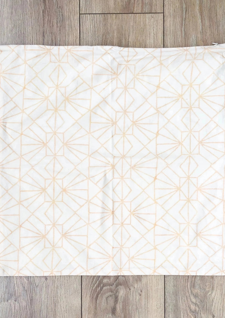 Organic Cotton Reversible Sham in Art Deco/Baby Cacti Cream + Tan