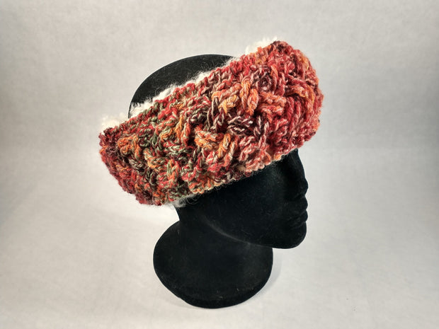 Celtic Cabled Shearling Headband, Autumn Medium