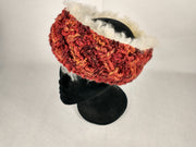 Celtic Cabled Shearling Headband, Flame Extra Fluffy Small