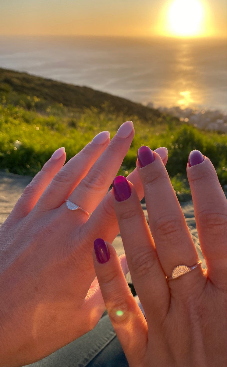 Soleil Moon Sterling Ring Set