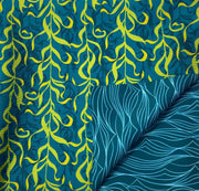Kelp/Waves X-Large 36" | Reusable and Reversible Gift Wrap