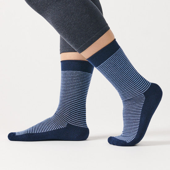 Organic Cotton Socks - Cushion Crew Stripe