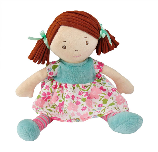 Lil'l Katy - Dk Brown hair with pink & sea green dress