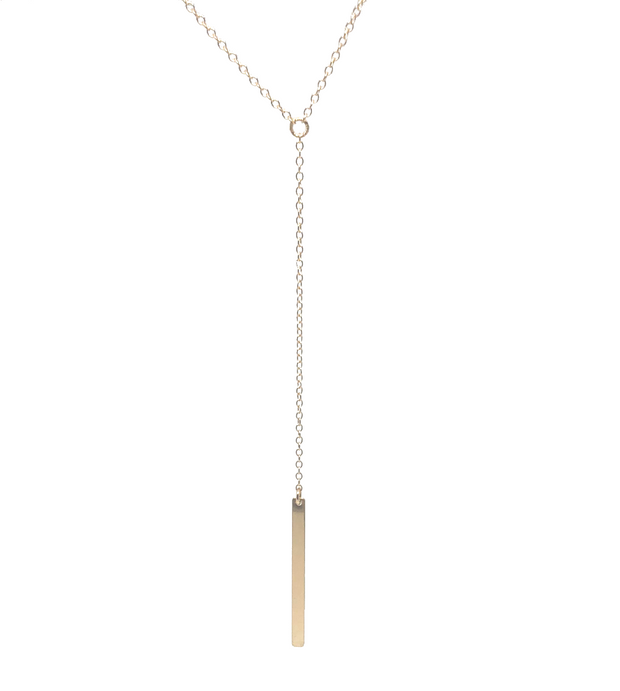 Long Gold Bar Y-Necklace
