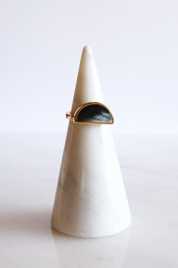 Mat Trang 16K Gold-Plated Brass Buffalo Horn Crescent Ring
