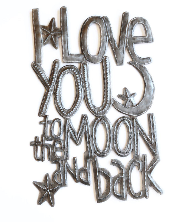 Moon and Back Metal Art