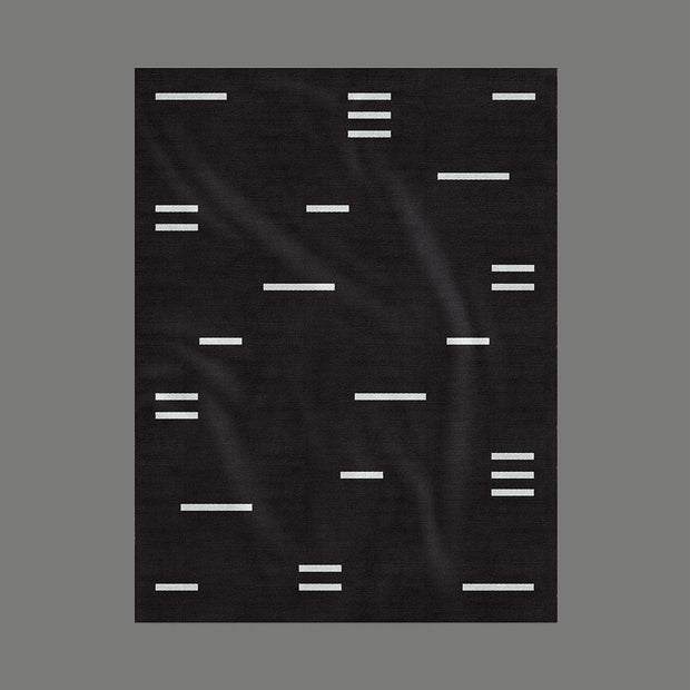 Morse Throw Blanket, Reversible Black and White