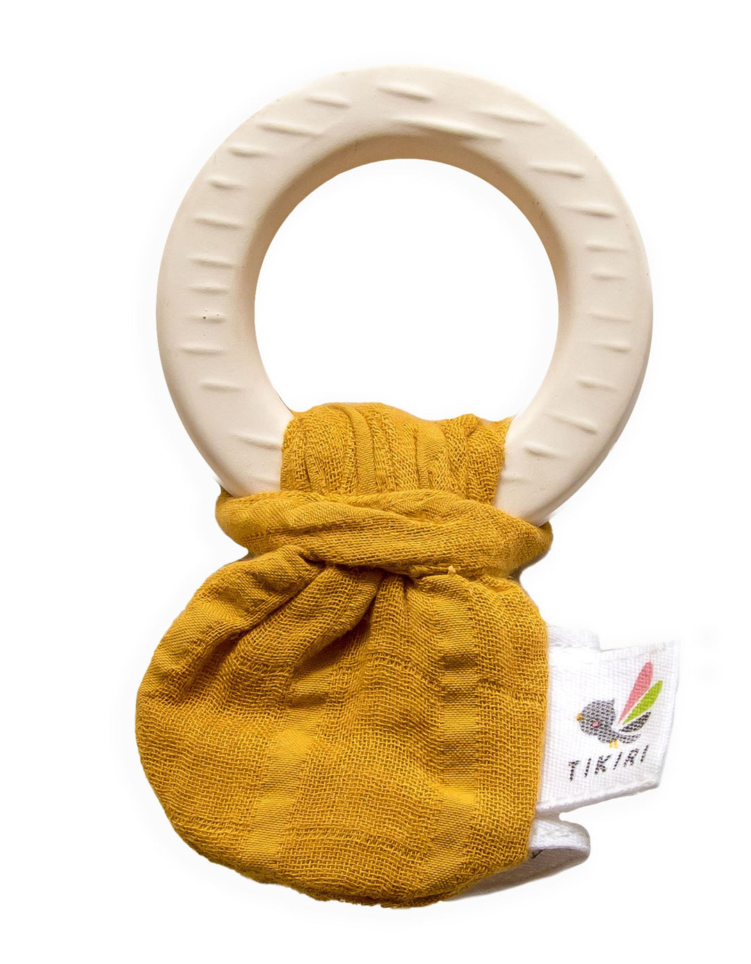 Giraffe Comforter-Mustard Yellow with Organic Natural Rubber Teether