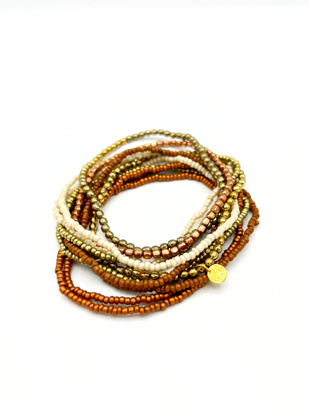 Burst Bracelet Set - Gold Tones