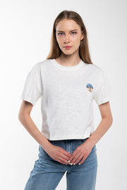 White Nature Embroidery T-Shirt