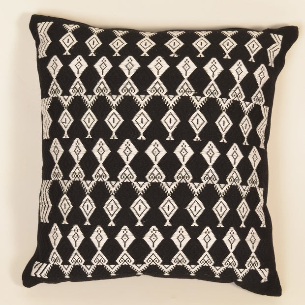 Black & White Brocade Throw Pillow | Design "G"