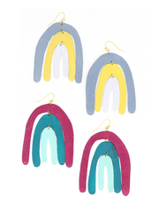 Painted Rainbow Statement Earrings