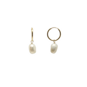 Baroque Pearl Mini Hoop Earrings
