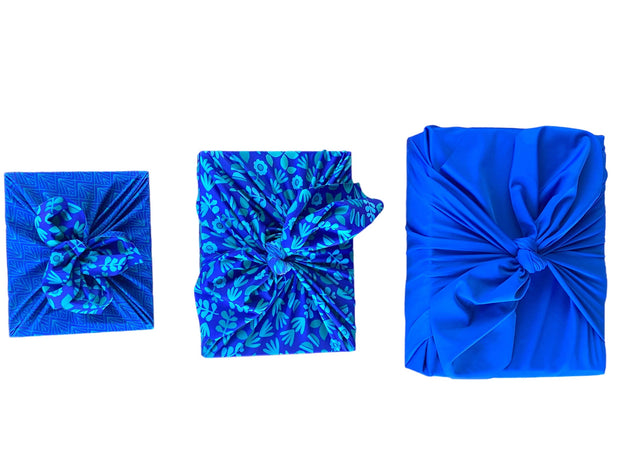 3 Pack Blue Botanical - Small, Large and X-Large Wraps