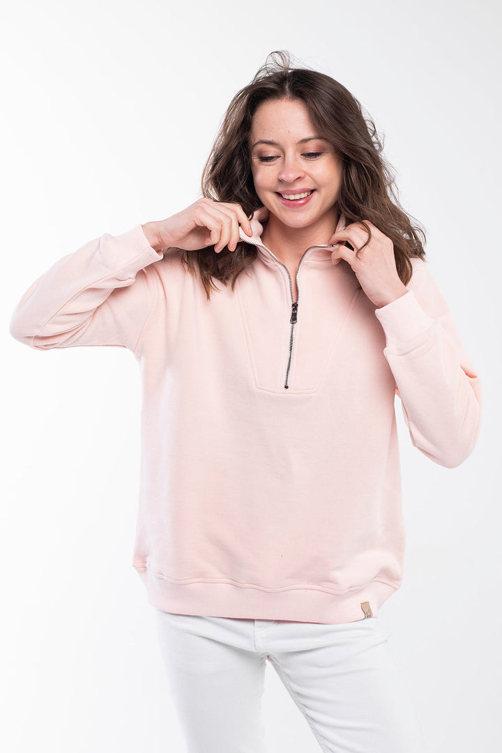 Zipped Neck Sweatshirt