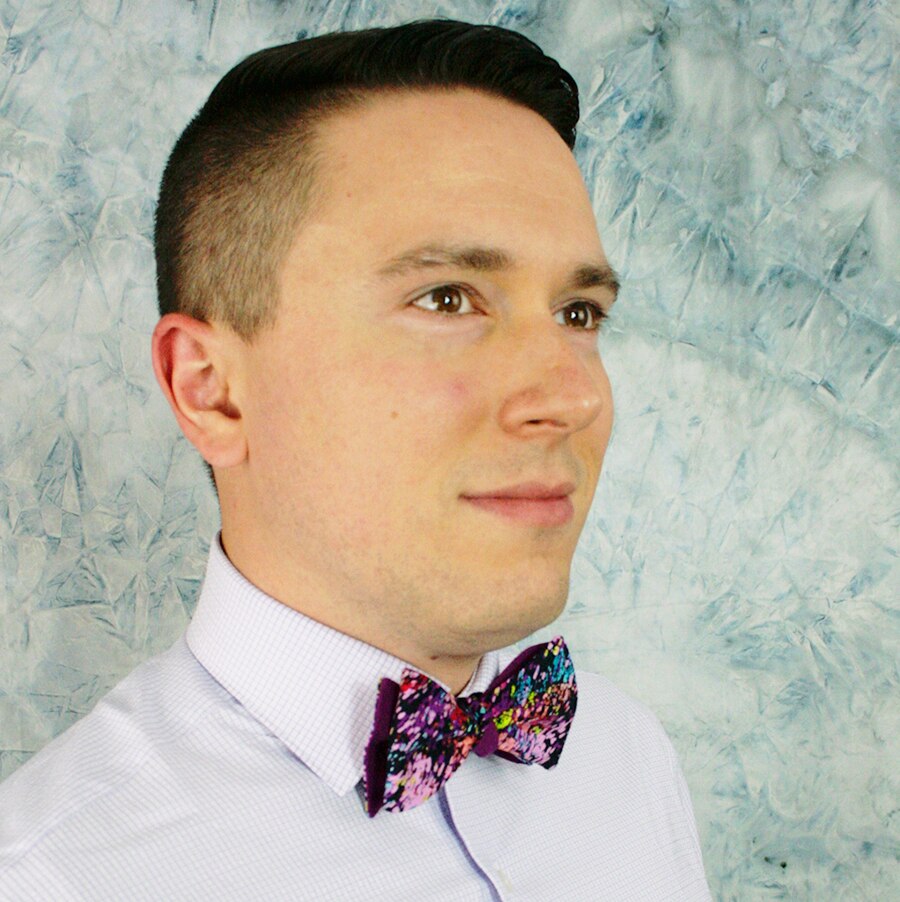 Splattered Plum Bow Tie