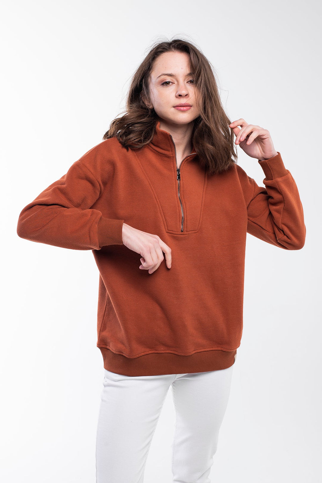 Zipped Neck Sweatshirt