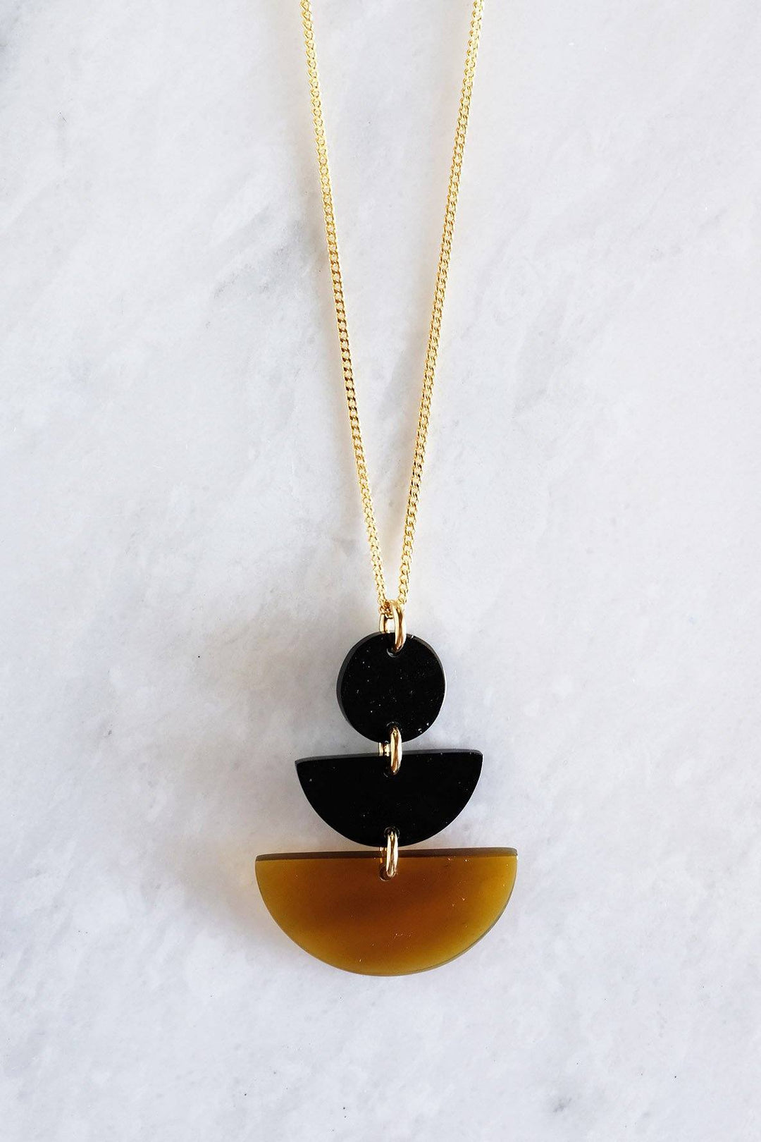 Saigon Geometric Buffalo Horn Pendant Necklace