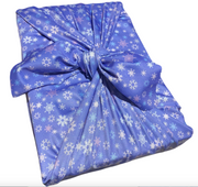Reusable Holiday Gift Wrap Snowi/Blue Pini Large Reversible 28" Wrap
