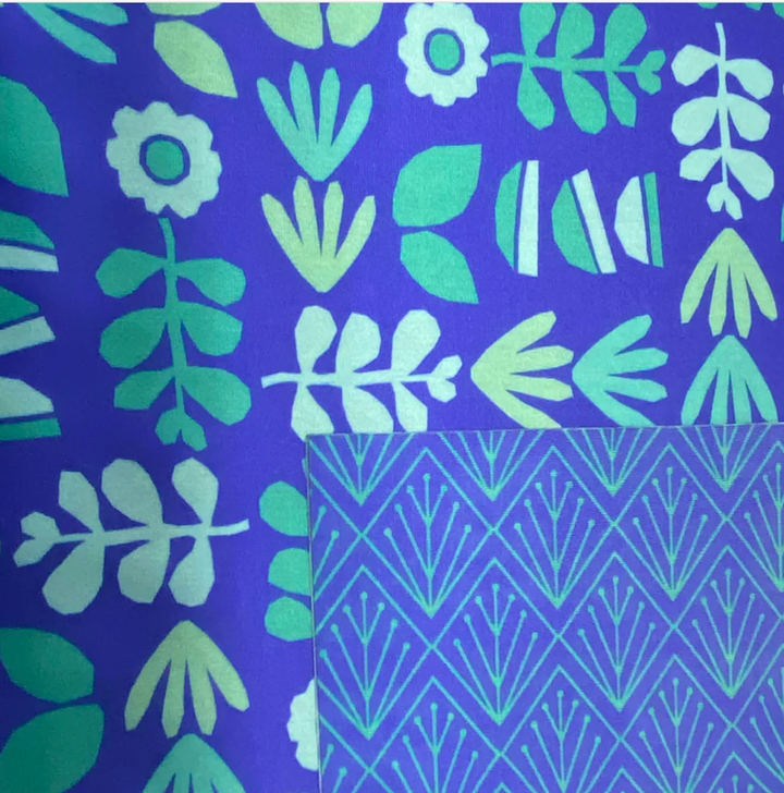 Blue Botanical X-Large 36" Fabric Gift Wrap