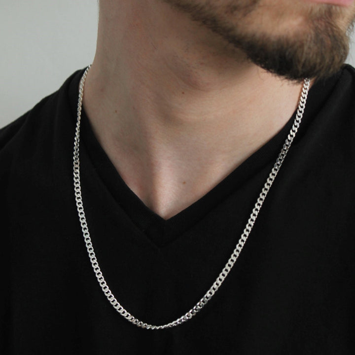 Silver Curb Chain Necklace