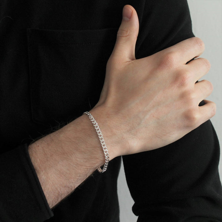 Silver Curb Chain Bracelet