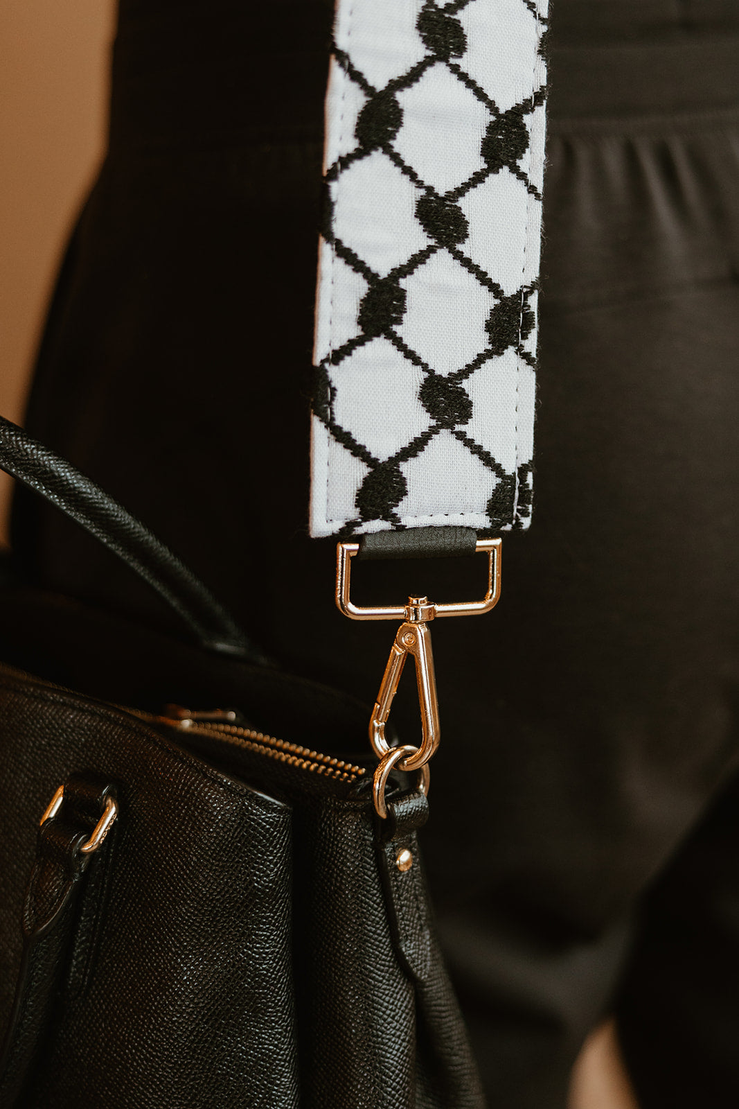 Handmade Kuffiyeh Vegan Strap - B&W (Camera / Bag Strap)