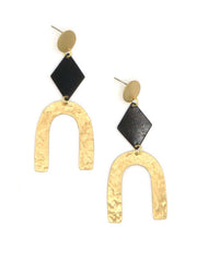 Slate + Gold Arch Earrings