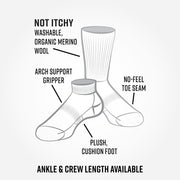 Organic Wool Socks - Dark Urban Hiker Ankle