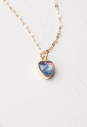 Wear Blue Gold Heart Necklace
