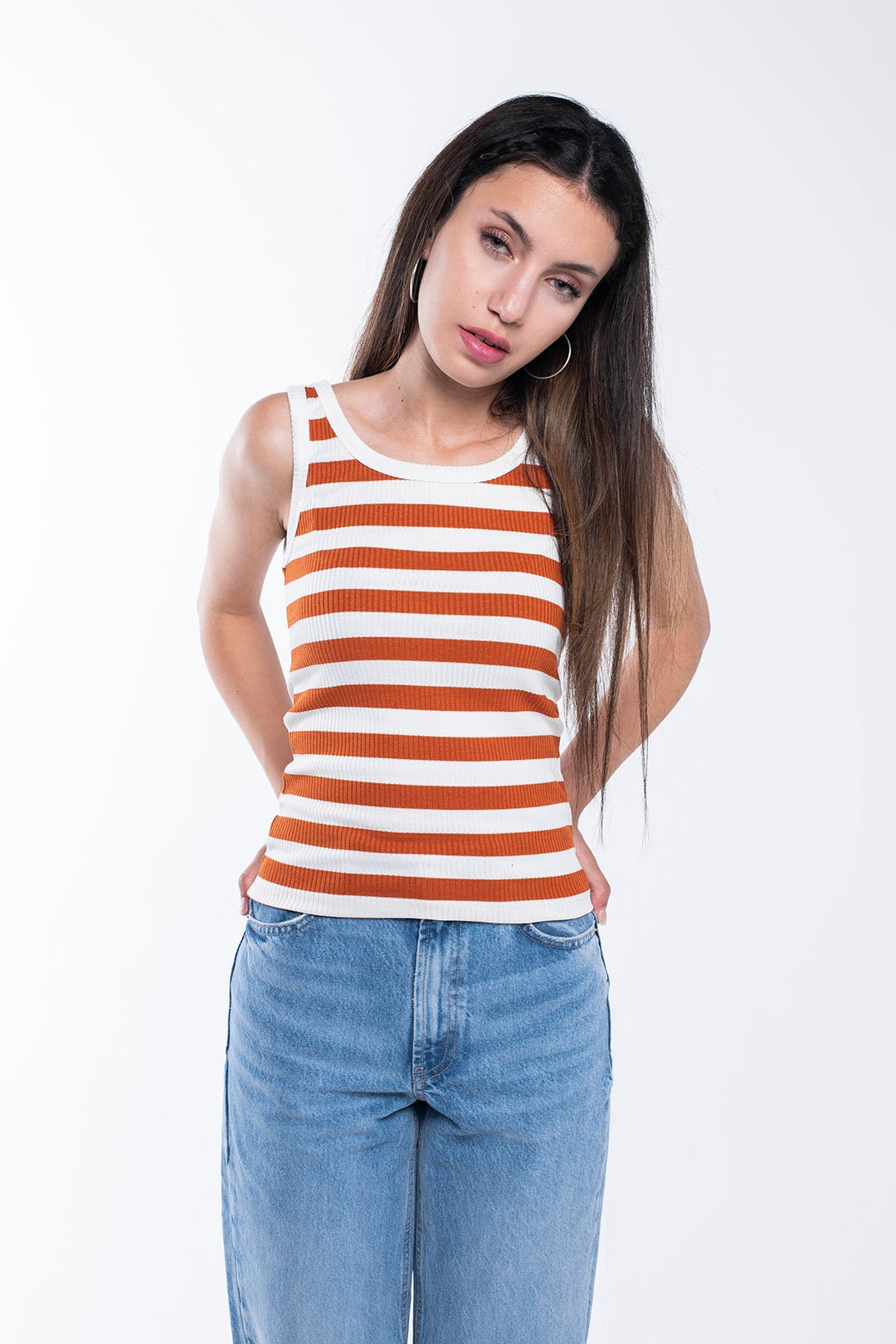 Striped Ribbed Vest