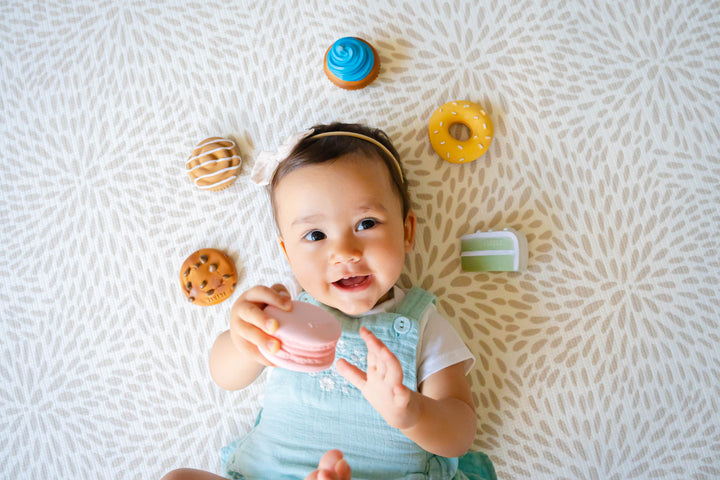 Cupcake-Natural Rubber Teether, Rattle & Pretend Play