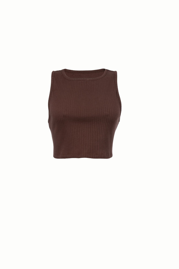 Cropped Tank Chocolate