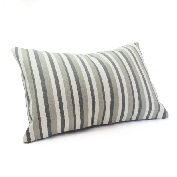 Grey Narrow Stripe Pillow Cover  (18"L x 12")