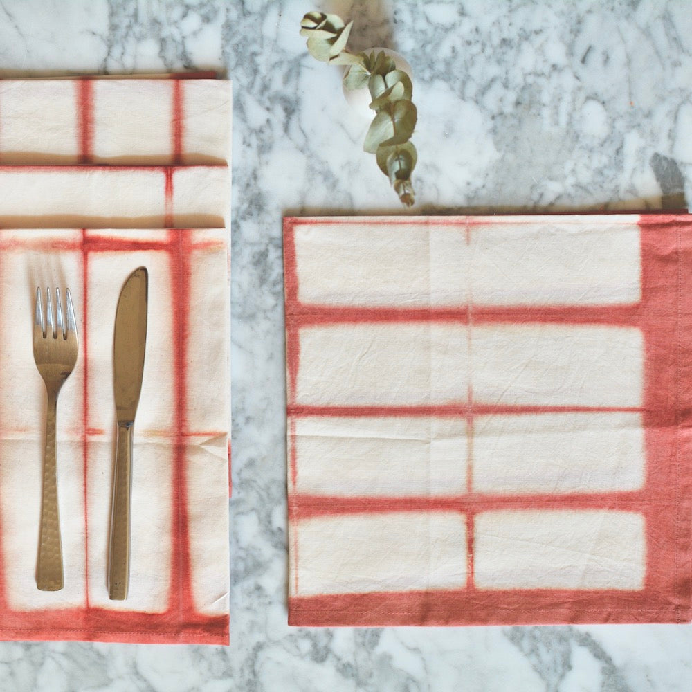 Chechi Rectangle Pattern Shibori Cotton Napkins