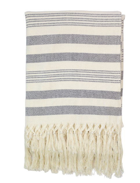 Passion Lilie Throw Blanket in Charcoal Stripes – DoneGood