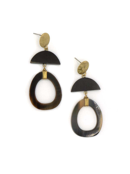 Trendy Oval Horn Earrings