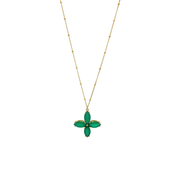 Unity Green Onyx Flower Necklace