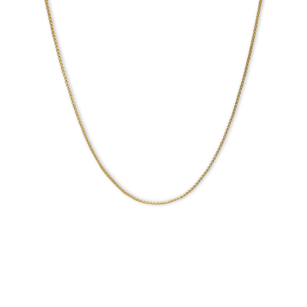 Gold Venetian Round Box Chain Necklace
