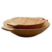 Medium Wood Bowl with Handles - 15.5 inch